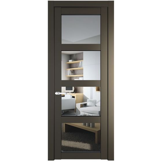 Межкомнатная дверь эмаль Profil Doors 2.4.2PD перламутр бронза стекло прозрачное