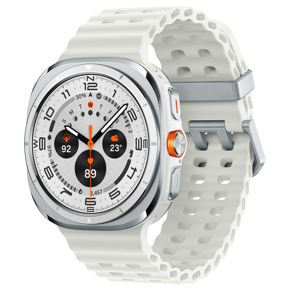 Умные часы Samsung Galaxy Watch Ultra (2025) 47mm LTE, ремешок Marine, Titanium White (Белый титан) SM-L705