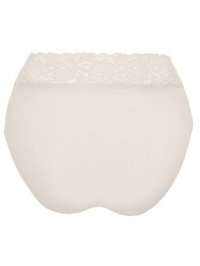 Высокие трусики-слипы с широкой кружевной оторочкой Dolce Micro (Размер: M) (Цвет: телесный)