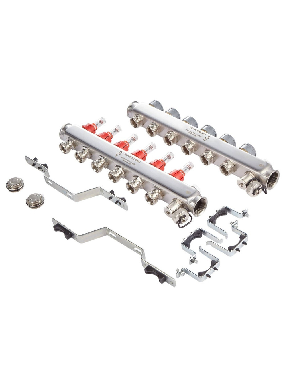 Коллектор нерж. в сборе с расходомерами 1" ВР-3/4" НР, 8 выходов