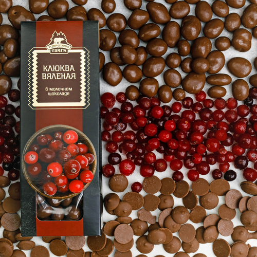 Драже Клюква вяленая в молочном шоколаде / коробка /100г / Территория Тайги