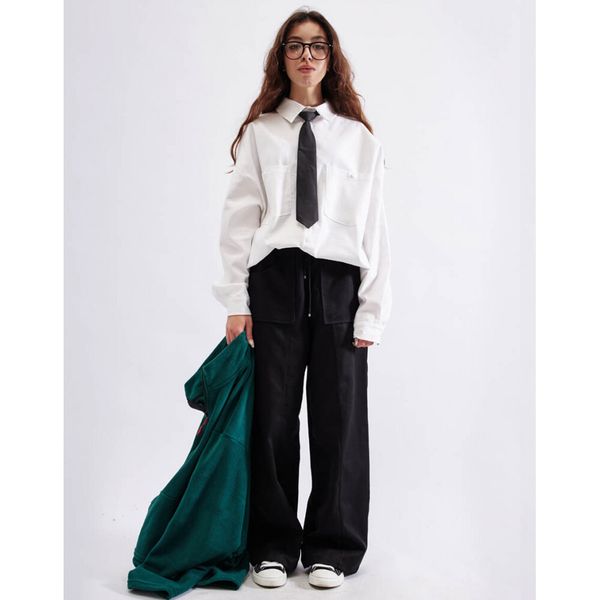 Рубашка из хлопка плотная белая - фото 7