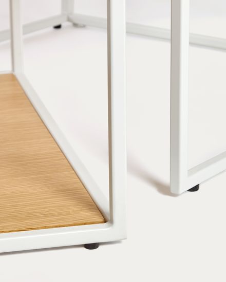 Yoana Набор из 2 журнальных столиков из дубового шпона и основой из белого металла 80 x 80 см