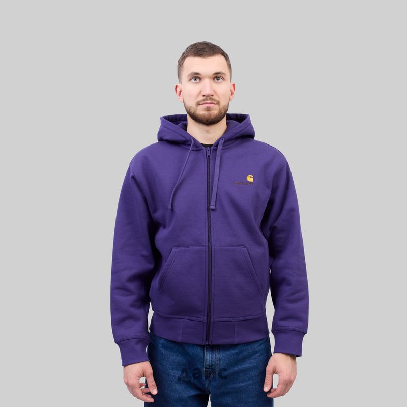 Толстовка мужская Carhartt WIP Hooded American Script Jacket артикул:I033063_aura - купить в магазине Дайс