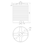 Емкость вертикальная усиленная 8000л Политим 8000 л.(2080x2080x2670см;красный
) - арт.560756