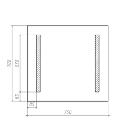 Зеркало Домино Good Light-2 750х700х20 мм сенсорное с подсветкой (GL7013Z)