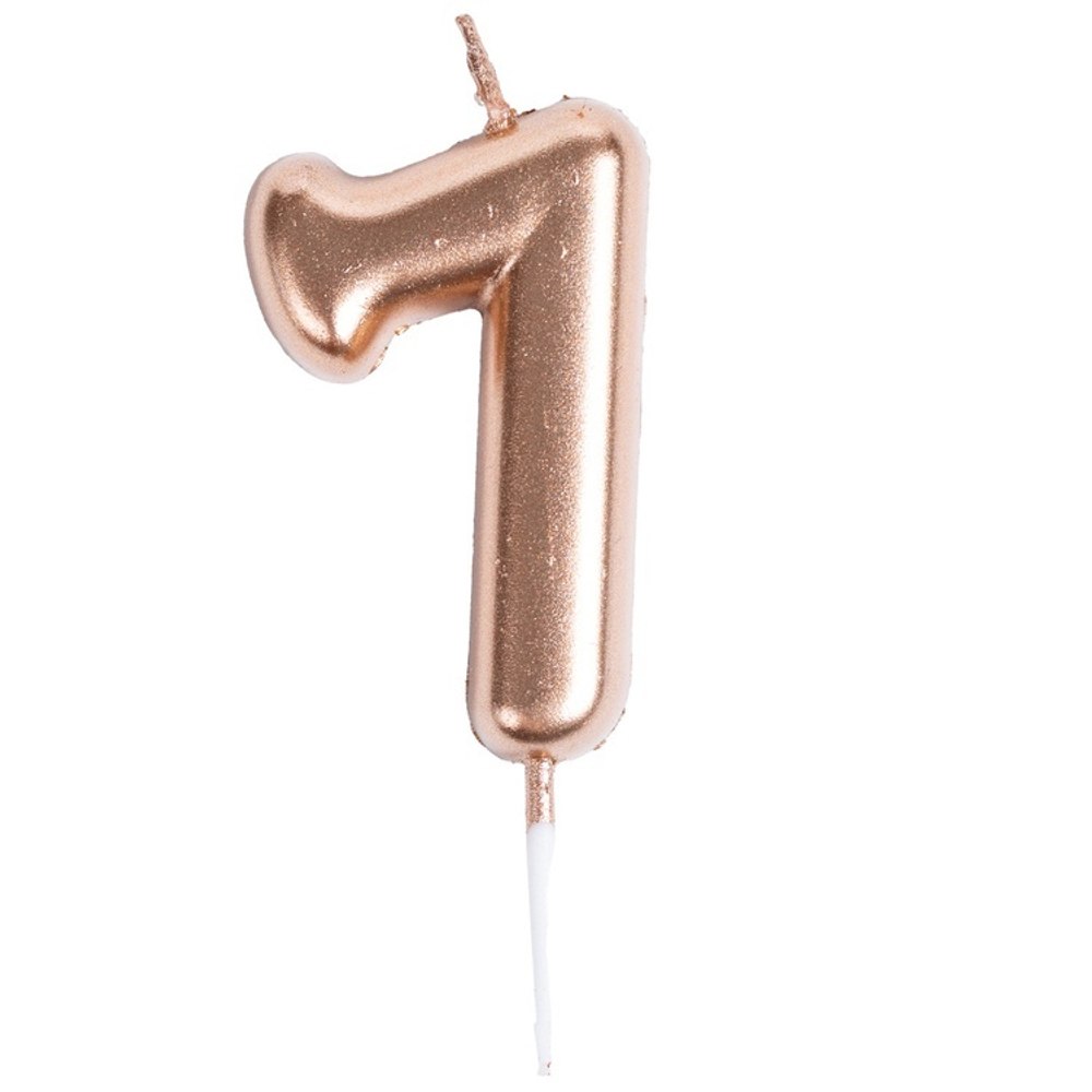 Мини свечи-цифры в цвете розового золота 4,5 см