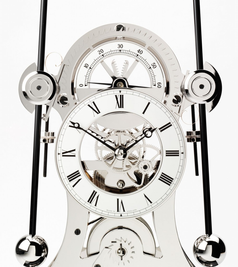 Часы-скелетон настольные Comitti S236S The Rhodium Plated Grasshopper Англия