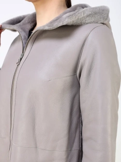 Дубленка зимняя натуральная с капюшоном