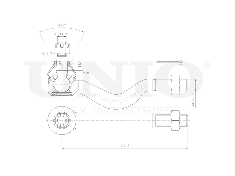 Наконечник рулевой UNIO SSP-10016
