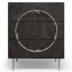 Комод Арт Колор leaves с 3-мя ящиками Стайл Сильвер Терпкий коричневый