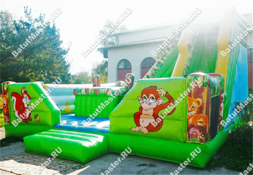 Коммерческий надувной батут-горка "Райский лес"