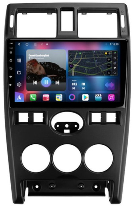 Магнитола для Lada Priora 2007-2013 (рамка черная) - FarCar 3112M монитор 9" QLED на Android 13, 8-ядер, CarPlay, 4G SIM-слот