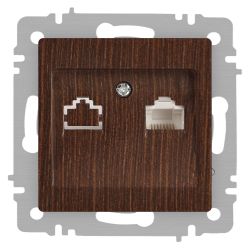 Розетка Intro Accent 6-303-10 информационная RJ45, IP20, СУ, венге | Intro