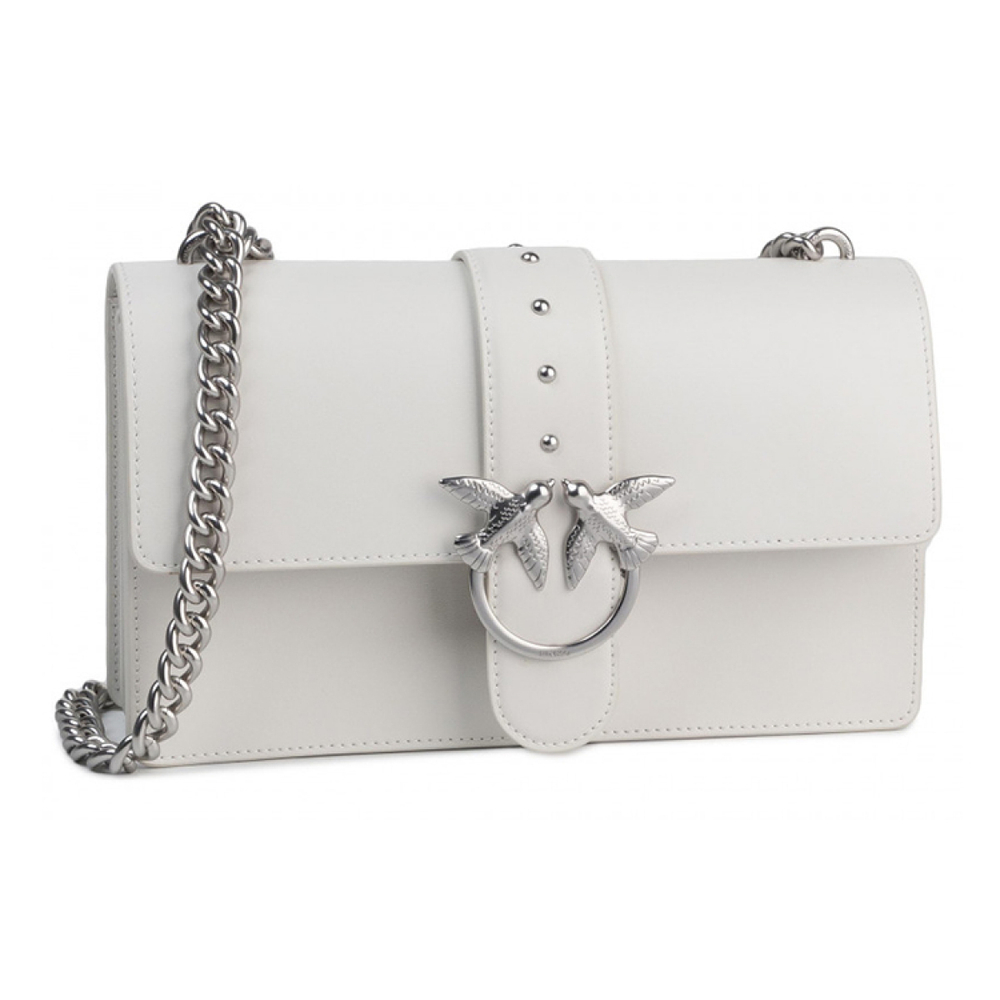 Сумка Pinko Love Leather Rivet Decoration Bird Swallow Bag Messenger Shoulder Bag Women's White, 1P21KM-Y5FF-I09