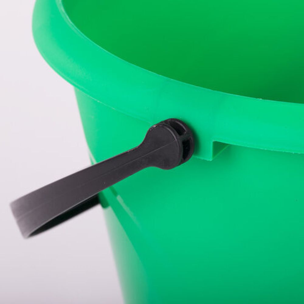 Ведро 6 л, без крышки, пластиковое,зеленое мерная шкала, LAIMA, 603891