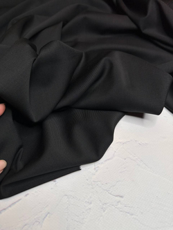 Костюмно-плательная однотонная шерсть с шелком (Marzotto, 85%шерсть/15%шелк, Ночь без звезд, 157, 280 гр/м2)
