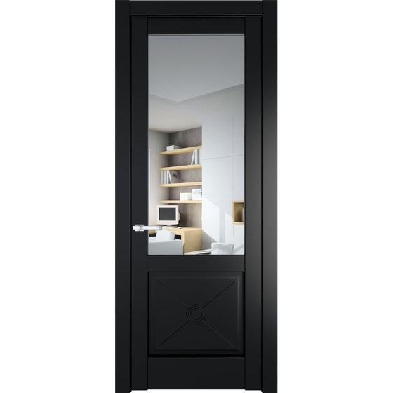 Межкомнатная дверь эмаль Profil Doors 1.2.2PM блэк остеклённая