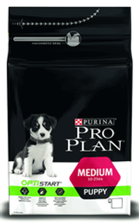 Сухой корм Pro Plan puppy medium OptiStart для щенков средних пород с курицей и рисом, Пакет 1,5 кг
