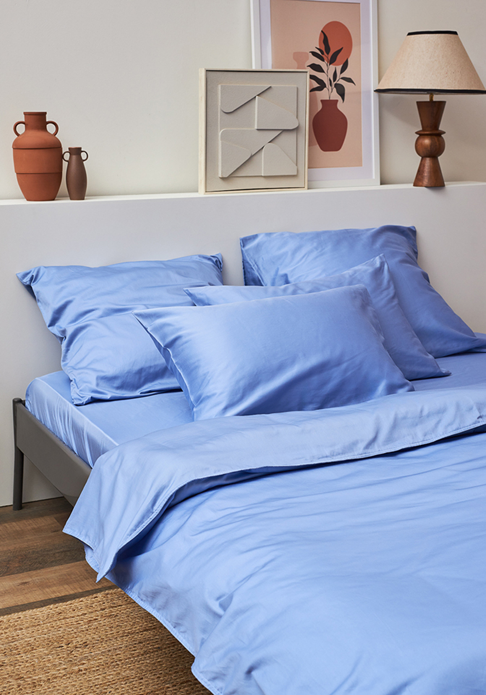 Простыня из премиального сатина сиреневого цвета из коллекции essential, 180х270 см