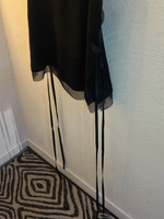 Топ Ацетат с органзой (черный)