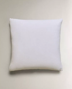 ZARA HOME НАВОЛОЧКА ИЗ ХЛОПКОВОГО МУСЛИНА, БЕЛЫЙ