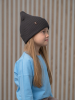 Шапка вязаная весенняя/осенняя МУЛА (Грифельный)