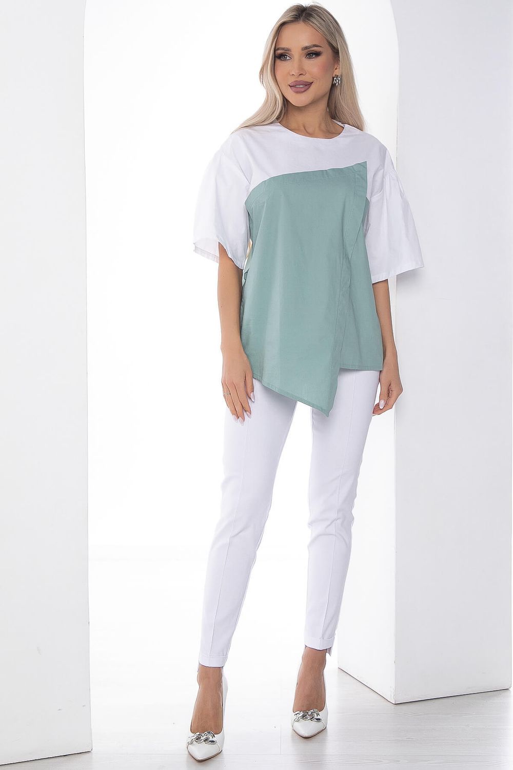 Костюм Сила нежности белый/фисташка К10164 LT Collection