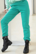 Яркие джоггеры с завышенной талией (Размер: XS) (Цвет: нежно-розовый)