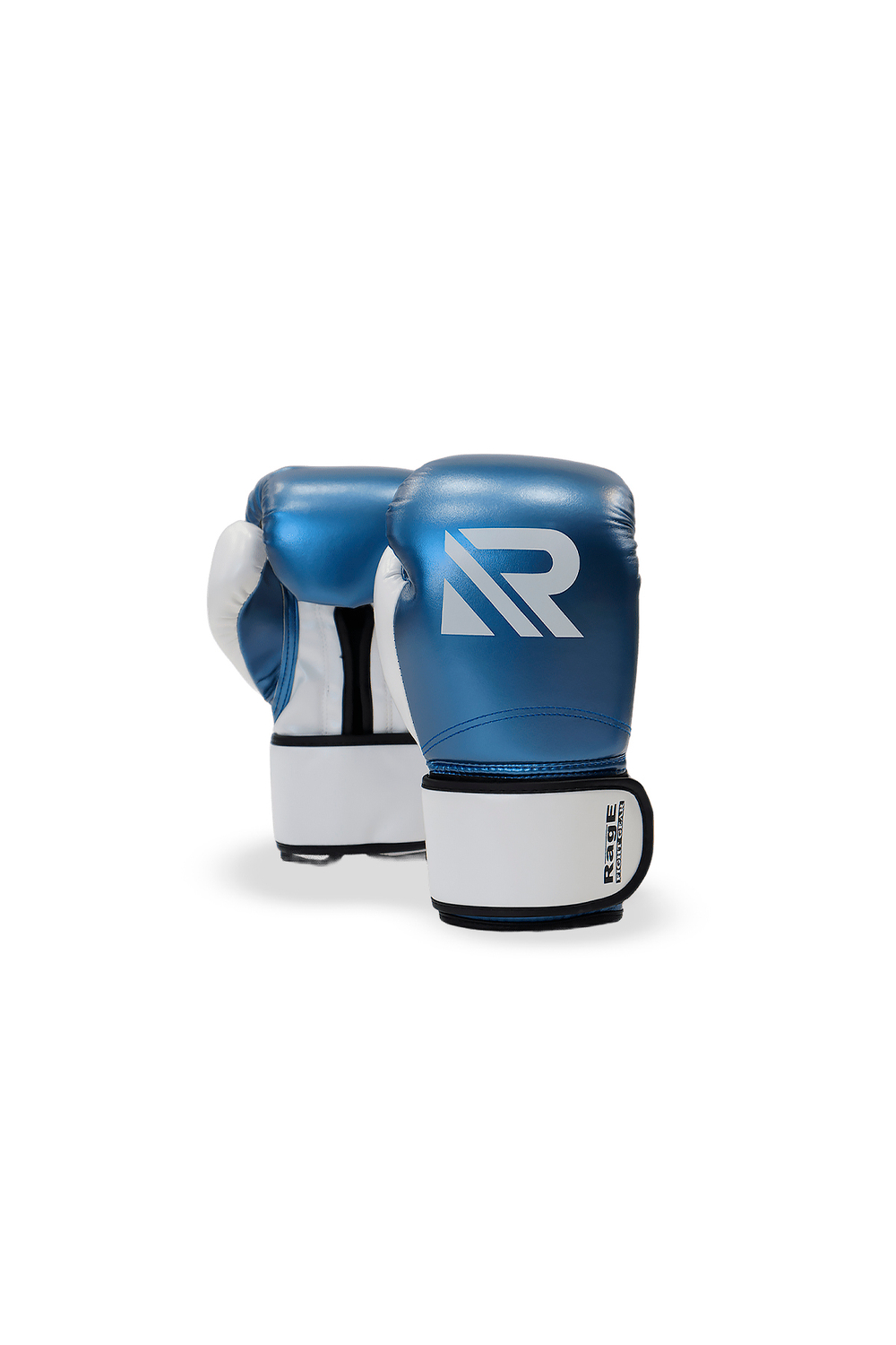 Перчатки боксерские RAGE FIGHT GEAR сине-бел.