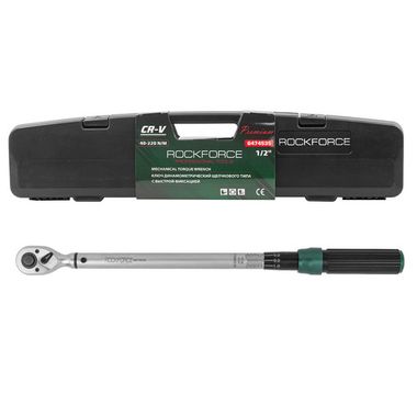 Ключ динамометрический щелчкового типа с быстрой фиксацией ''Premium''40-220Нм,1/2'',в пластиковом кейсе RockForce##Rock FORCE RF-6474535