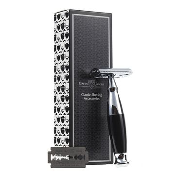 Т-образная бритва (станок) Edwin Jagger R366CRSR, чёрная смола