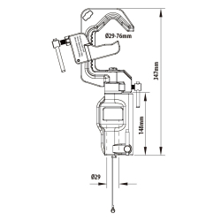 Зажим с головкой KUPO KCP-150 SWIVELING PIPE C CLAMP W/ UNIVERSAL HEAD