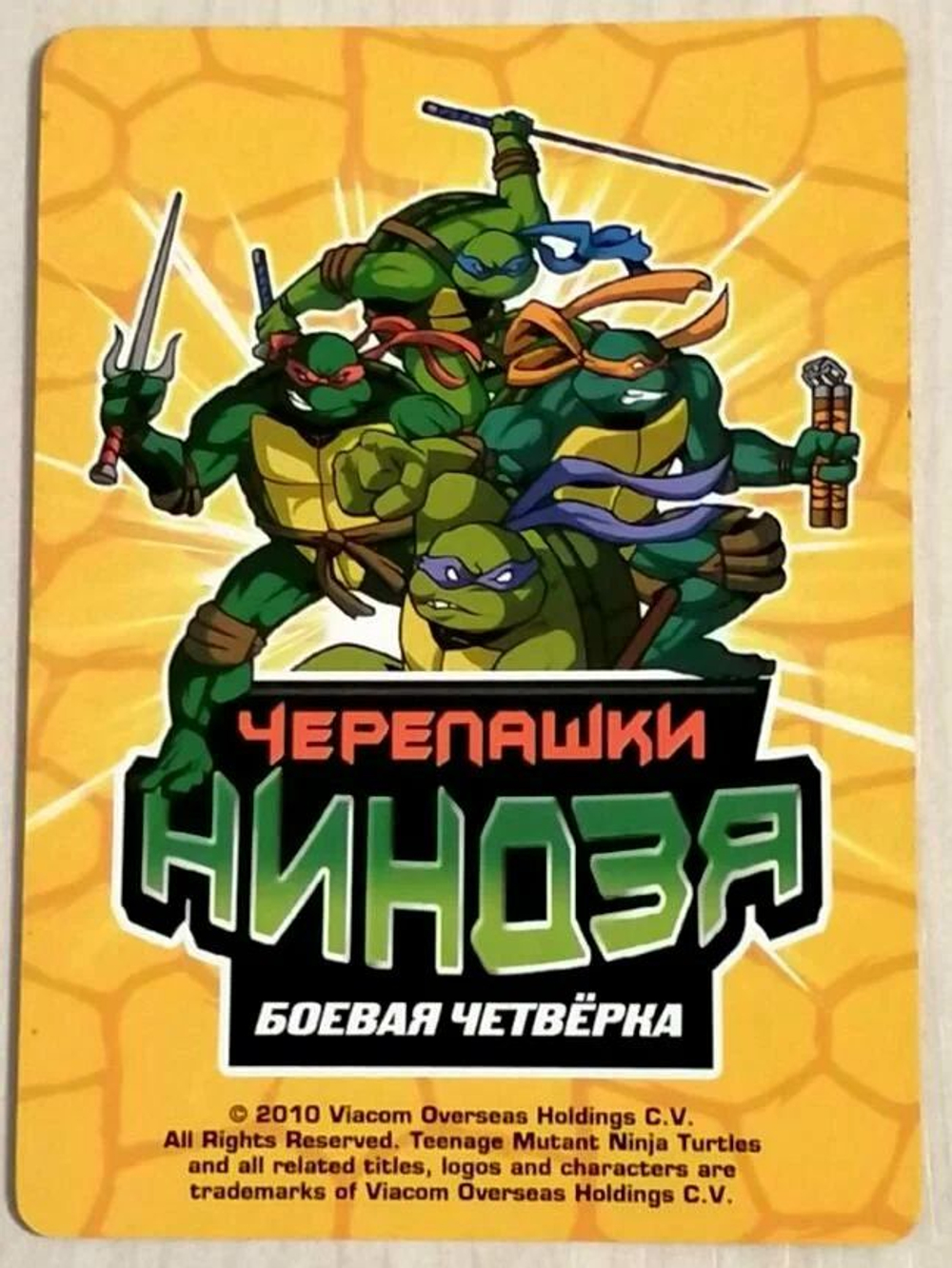 Коллекционная игровая карточка ЧЕРЕПАШКИ-НИНДЗЯ Боевая четвёрка. Серебристая № С04 "ЛЕОНАРДО"