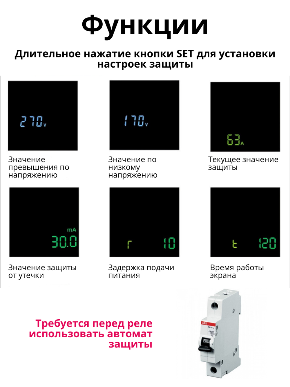Умное реле Tuya Wi-Fi 63А на Din рейку с Алисой автомат с диспелем