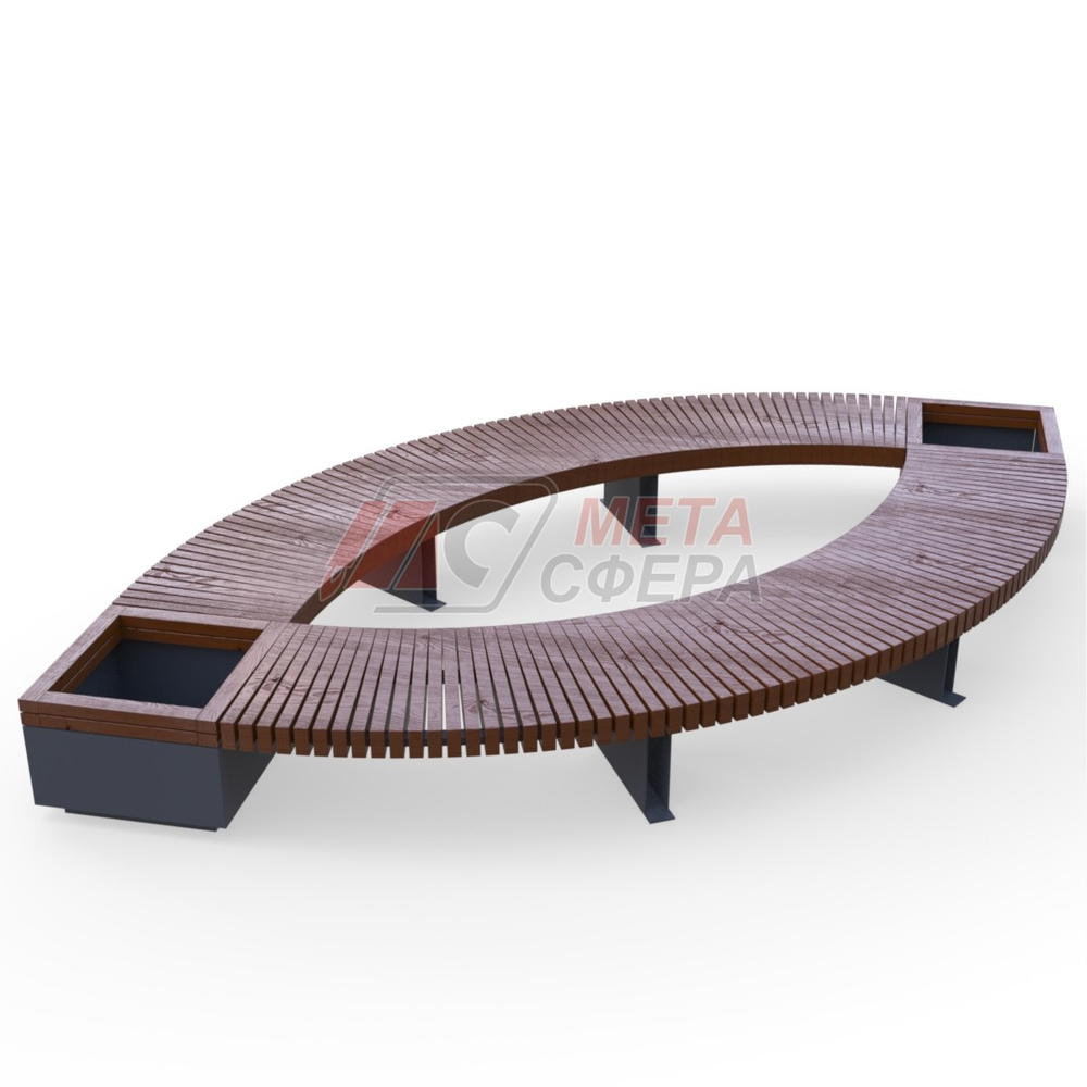 Лавка Rail Road 03 Лист с 2-мя вазонами