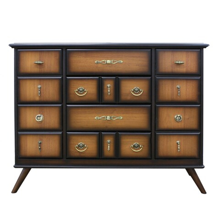 Комод Пандора - 2 с 4 ящиками и 2 полками Орех