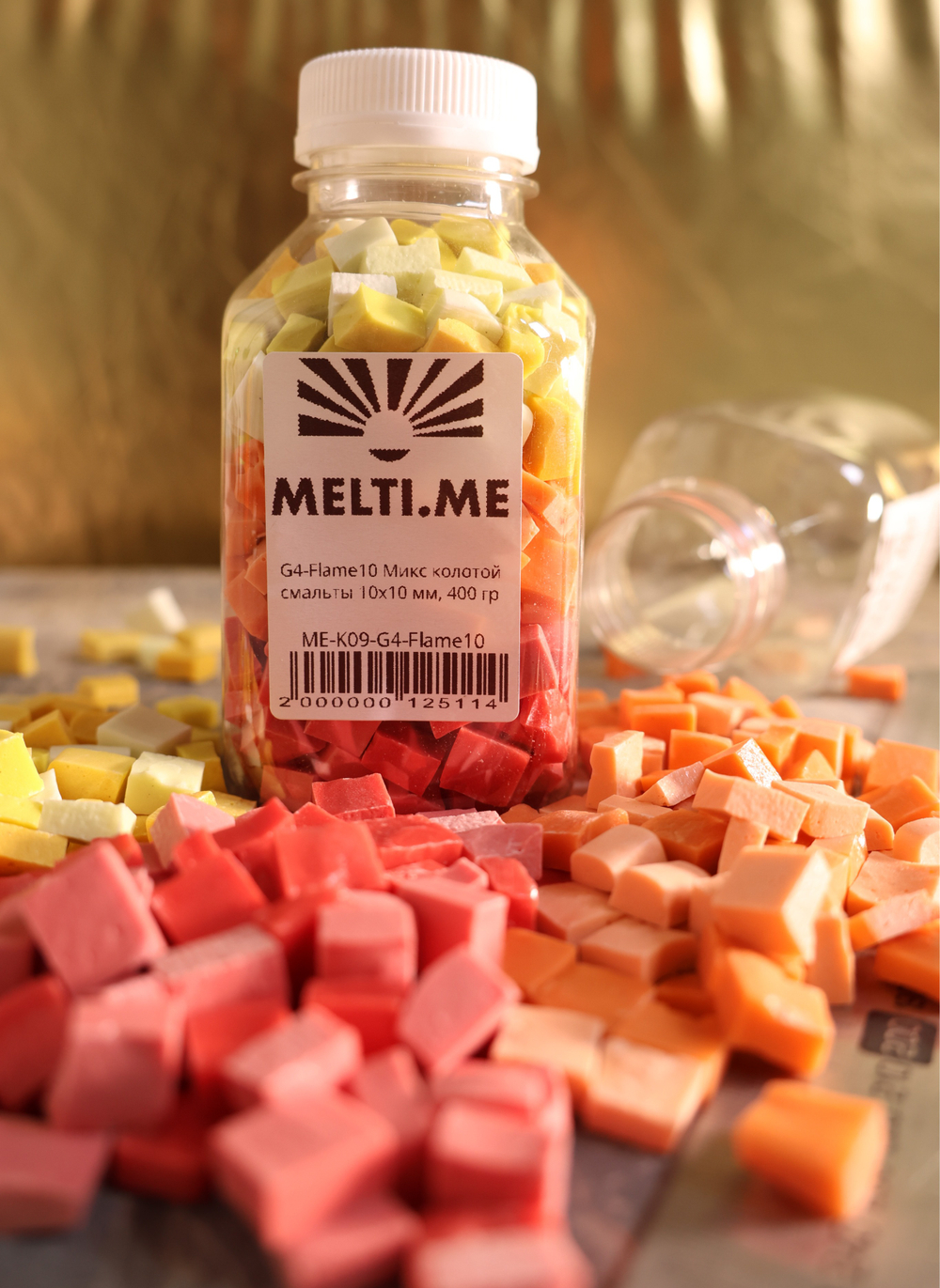 G4-Flame10 Микс колотой смальты 10х10 мм, 400 гр