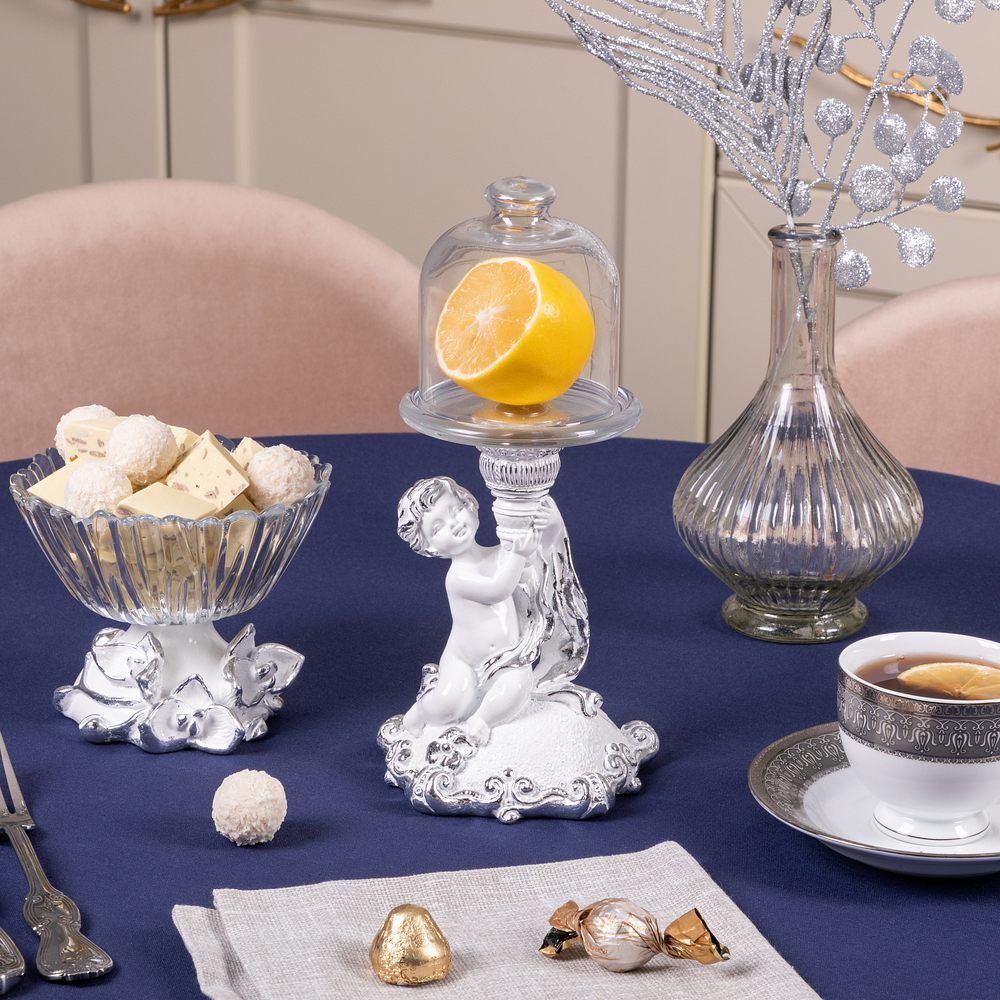 Лимонница Эдем Белая с чашей из стекла