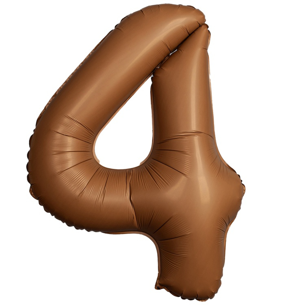 Шар фольгированный Цифра 4 101 см (Коричневый)