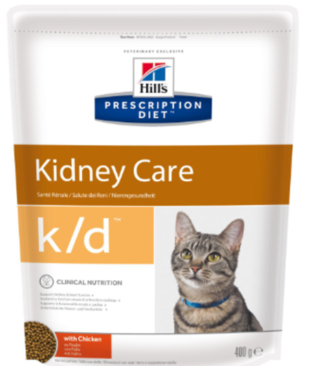 Hill's PD 400г K/D Kidney Care Сухой корм для кошек для здоровья почек Курица
