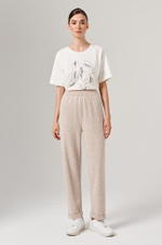 31113 Брюки женские (серо-бежевый меланж)