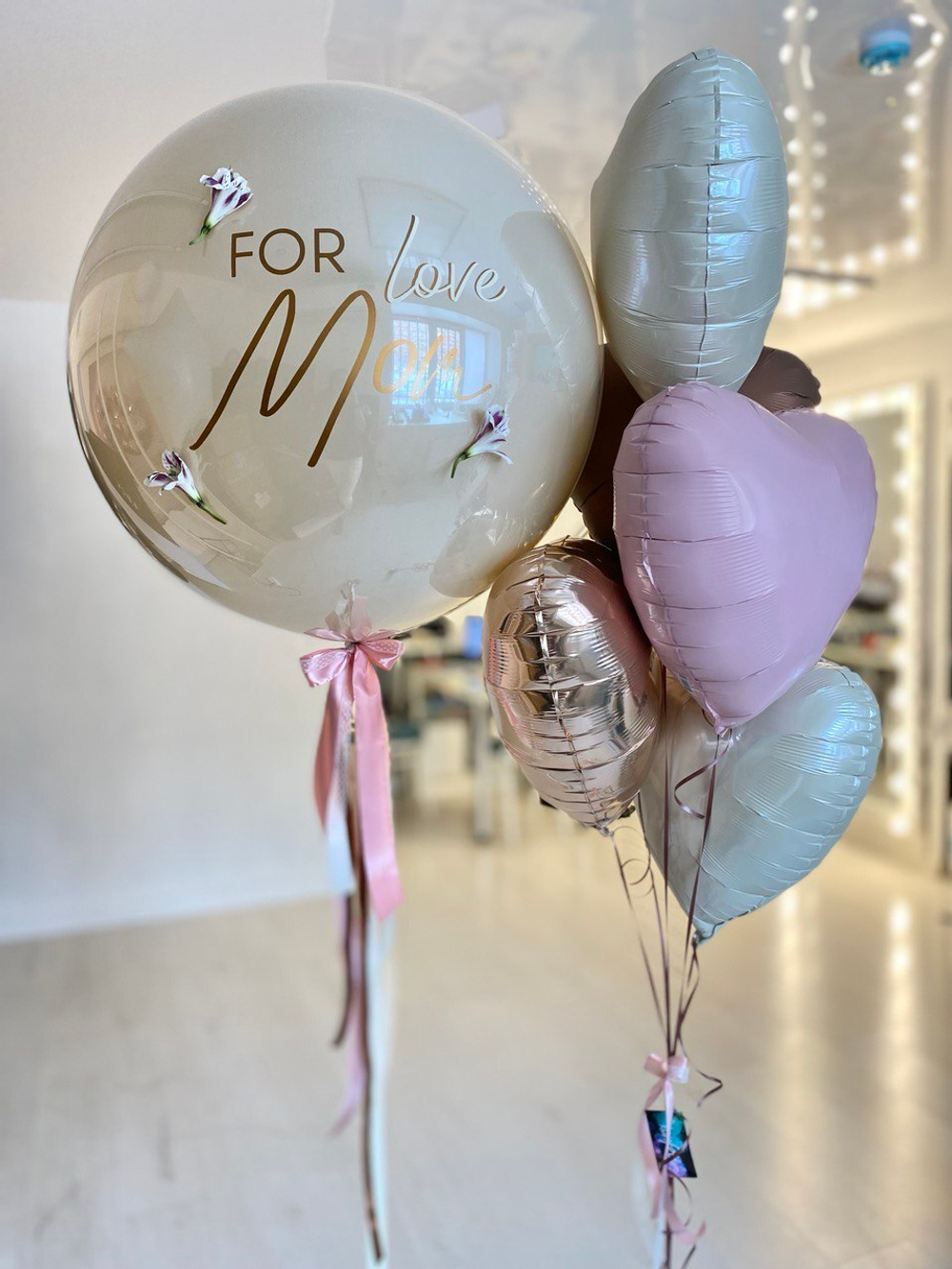 Воздушные шары для мамы/день матери песок/пыльная роза/шоколад №256