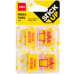 Закладки клейкие DELI "Подпишите здесь" 44 х 25 мм, 100  листов, диспенсер