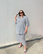Юбка Поло голубая полоска