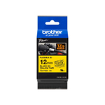 Brother TZE-FX631 кассета с лентой для печати наклеек (эластичная), чёрный шрифт на жёлтой основе, 12мм*8м