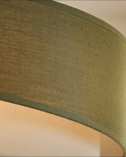 Потолочные тканевые светильники в оттенках зелёного и айвори