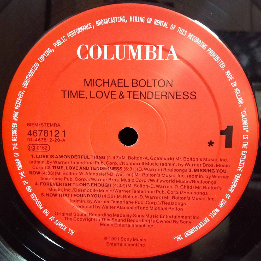 Michael Bolton / Time, Love & Tenderness (LP)