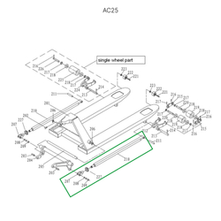 Подвильная тяга для гидравлических тележек AC25 2000 мм