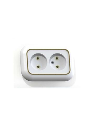 Розетка 2-м СП Валентина РС10-393 10А IP20 бел./зол. Кунцево 5450
